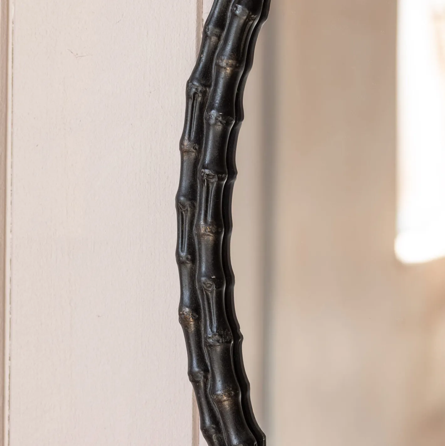 Graham & Green Wall Mirrors<Oval Black Bamboo Wall Mirror