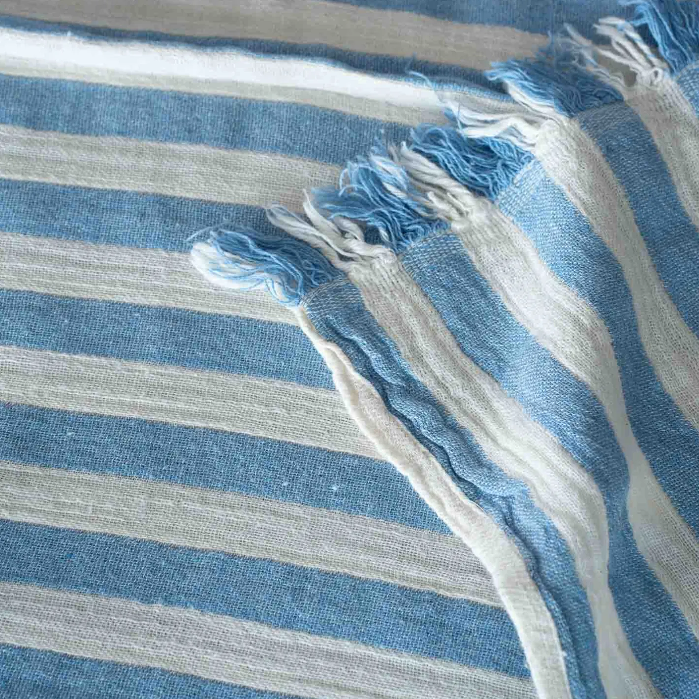 Graham & Green Bathroom Accessories<Pale Blue Stripe Turkish Beach Towel Wrap