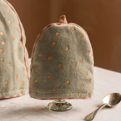 Graham & Green Tableware<Pale Sage Velvet with Gold Dots Egg Cosy