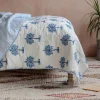 Graham & Green Quilts & Bedding<Palm Tree and Blue Stripe Reversible King Size Quilt