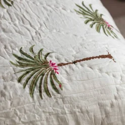 Graham & Green Quilts & Bedding<Palm Tree and Green Stripe Reversible King Size Quilt