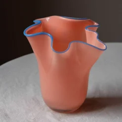 Graham & Green Vases & Plant Pots<Peach and Blue Ruffle Vase - Medium