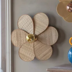 Graham & Green Wall Lights & Sconces<Petal Natural Wicker Wall Lamp