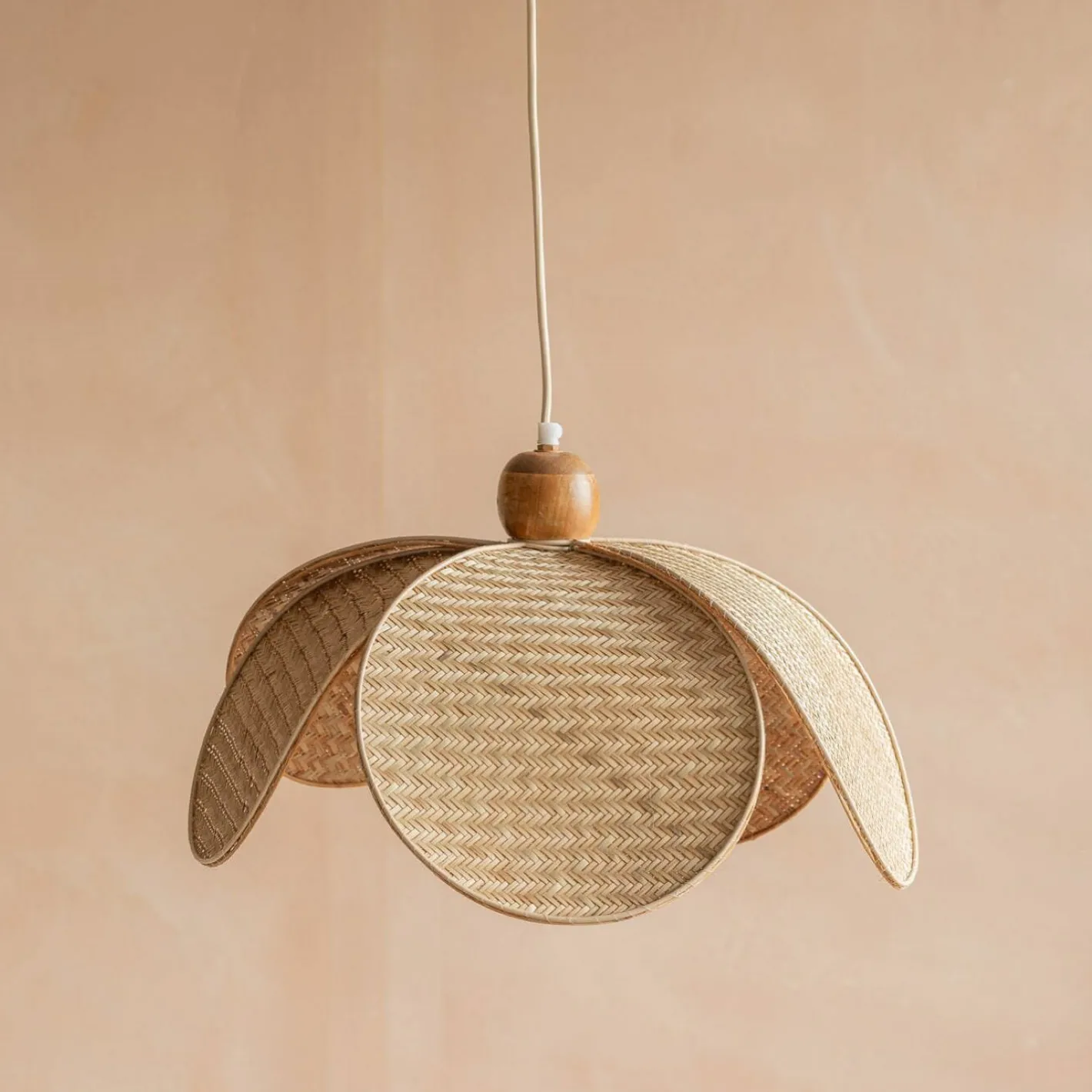 Graham & Green Ceiling Lights & Chandeliers<Petal Rattan Pendant Light