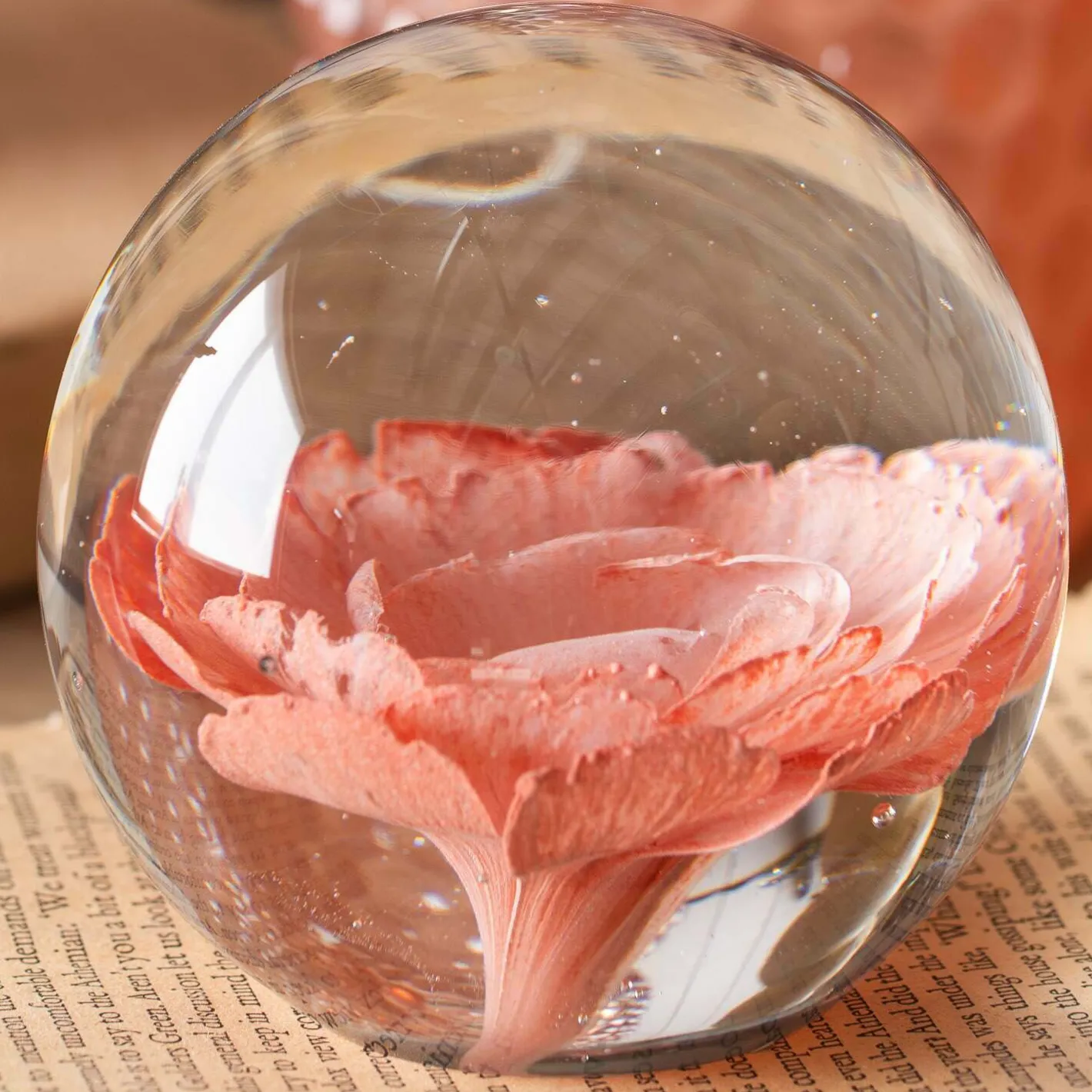 Graham & Green Bookends & Paperweights|Decorative Accessories<Pink Flower Glass Ornament