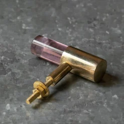 Graham & Green Knobs & Handles<Pink Glass and Brass Knob