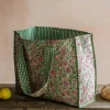 Graham & Green Bags<Pink & Green Floral Cotton Tote Bag