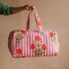 Graham & Green Bags<Pink Stripe and Floral Weekend Bag - Large