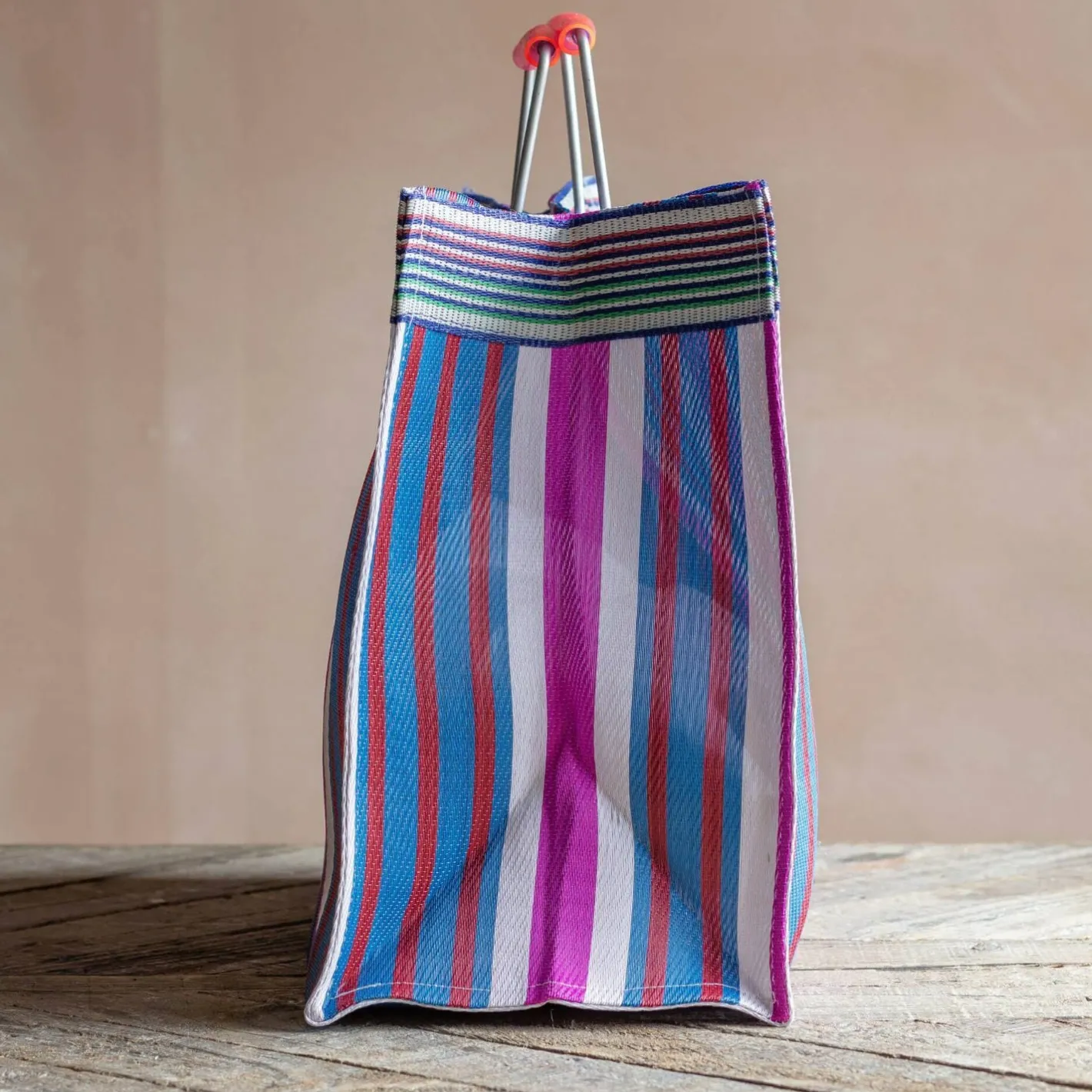 Graham & Green Bags<Pink Stripe Recycled Shopping Bag