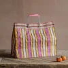 Graham & Green Bags<Pink & Yellow Stripe Recycled Shopping Bag