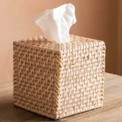 Graham & Green Decorative Accessories<Rattan Square Tissue Box Holder