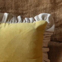 Graham & Green Sofa Cushions|Cushions<Rectangle Velvet and Linen Frilled Cushions