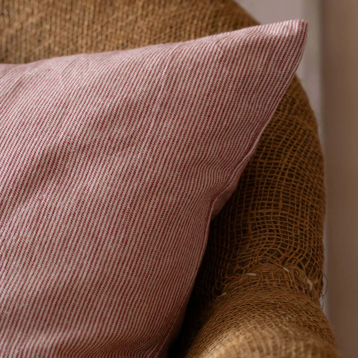 Graham & Green Sofa Cushions|Cushions<Red Narrow Stripe Square Cushion