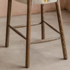 Graham & Green Stools<Rigby White Bouclé Kitchen Stool