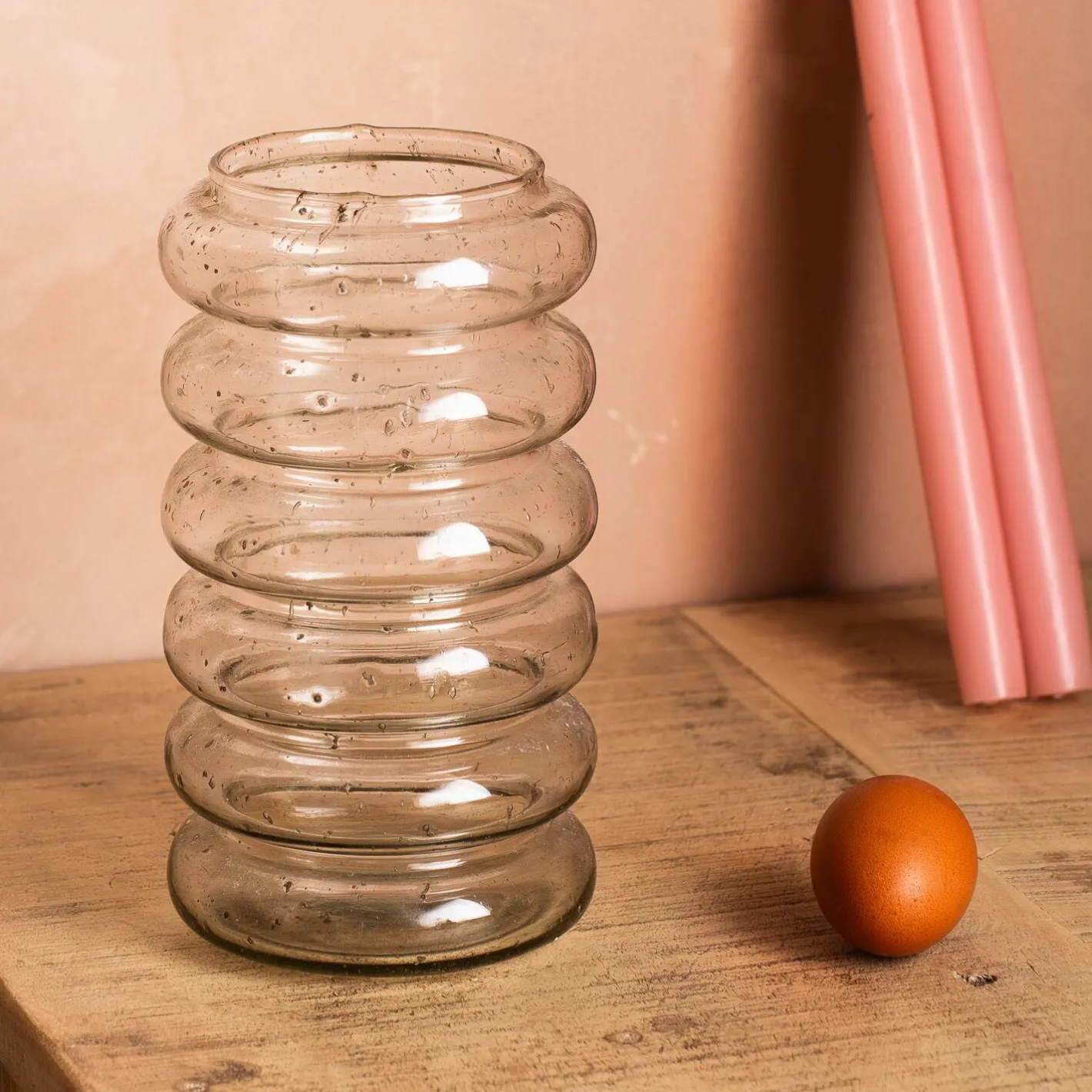 Graham & Green Vases & Plant Pots<Ringed Speckled Glass Vase