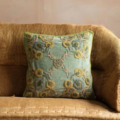 Graham & Green Sofa Cushions|Cushions<Romy Embroidered Velvet Square Cushion