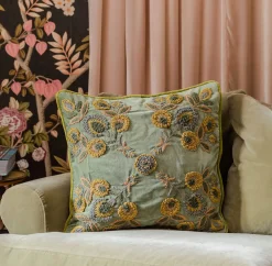 Graham & Green Sofa Cushions|Cushions<Romy Embroidered Velvet Square Cushion