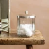 Graham & Green Bathroom Accessories<Rosalie Antique Silver Glass Storage Container