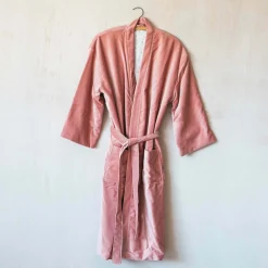 Graham & Green Loungewear<Rose Velvet Kimono Dressing Gown - Large/Extra Large