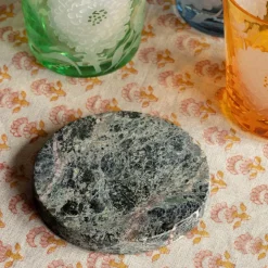 Graham & Green Placemats, Coasters & Trays<Round Green Marble Coaster