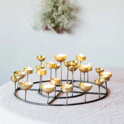 Graham & Green Candle Holders & Candles<Round Multi Tea Light Holder