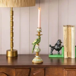 Graham & Green Candle Holders & Candles<Sage Green Ceramic Parrot Candle Holder