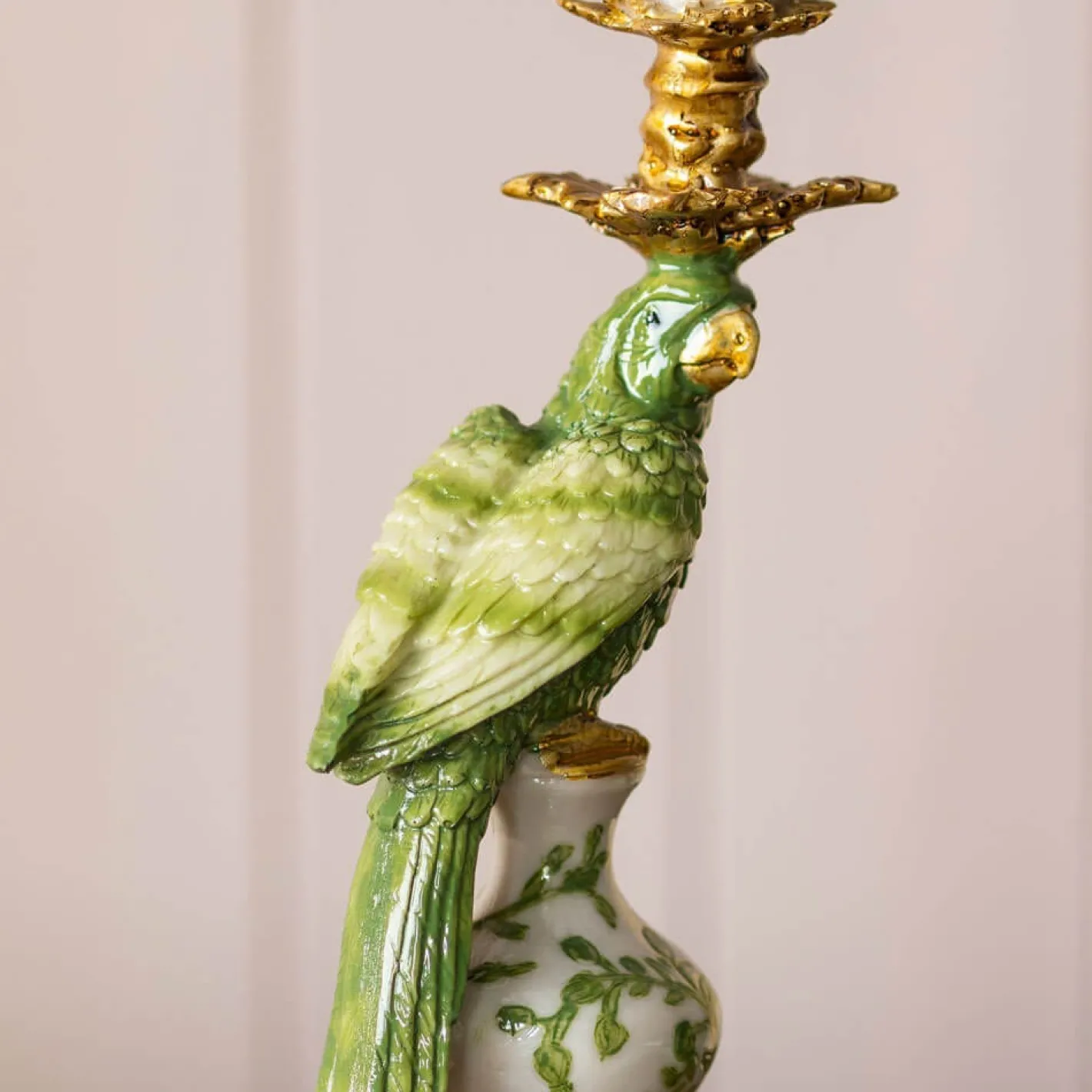 Graham & Green Candle Holders & Candles<Sage Green Ceramic Parrot Candle Holder