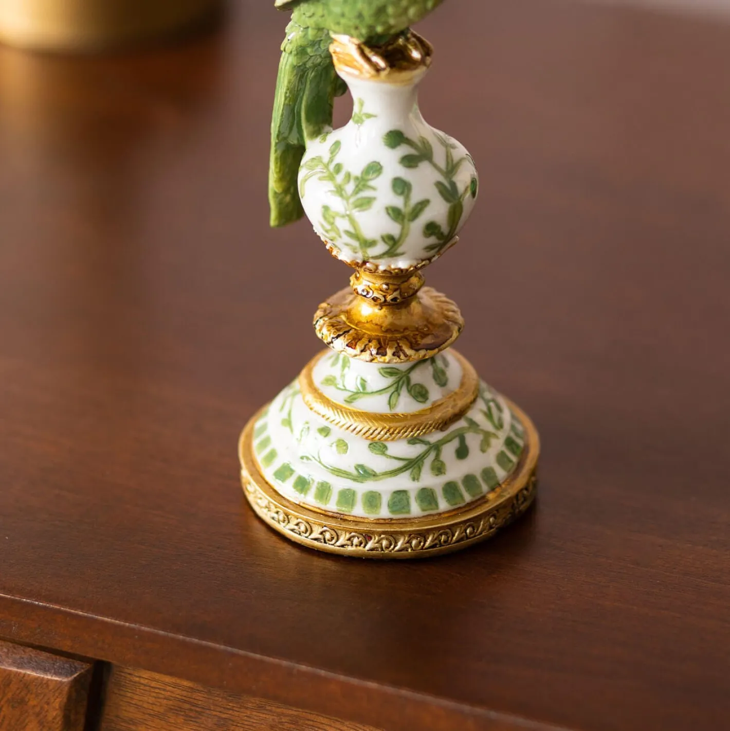 Graham & Green Candle Holders & Candles<Sage Green Ceramic Parrot Candle Holder