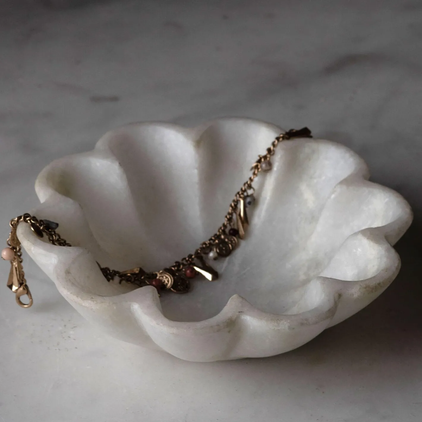 Graham & Green Decorative Accessories|Jewellery Boxes & Trinket Trays<Scalloped Marble Trinket Dish