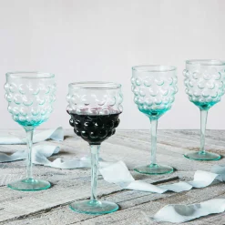 Graham & Green Glassware<Set of Four Bubble Wine Glasses