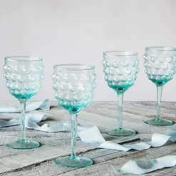 Graham & Green Glassware<Set of Four Bubble Wine Glasses