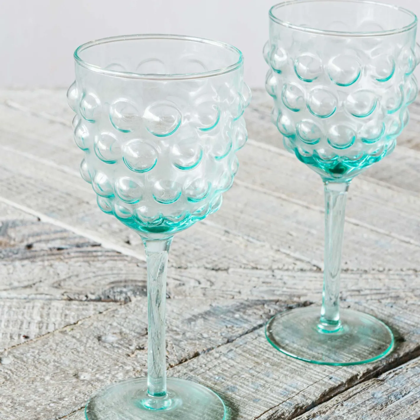Graham & Green Glassware<Set of Four Bubble Wine Glasses