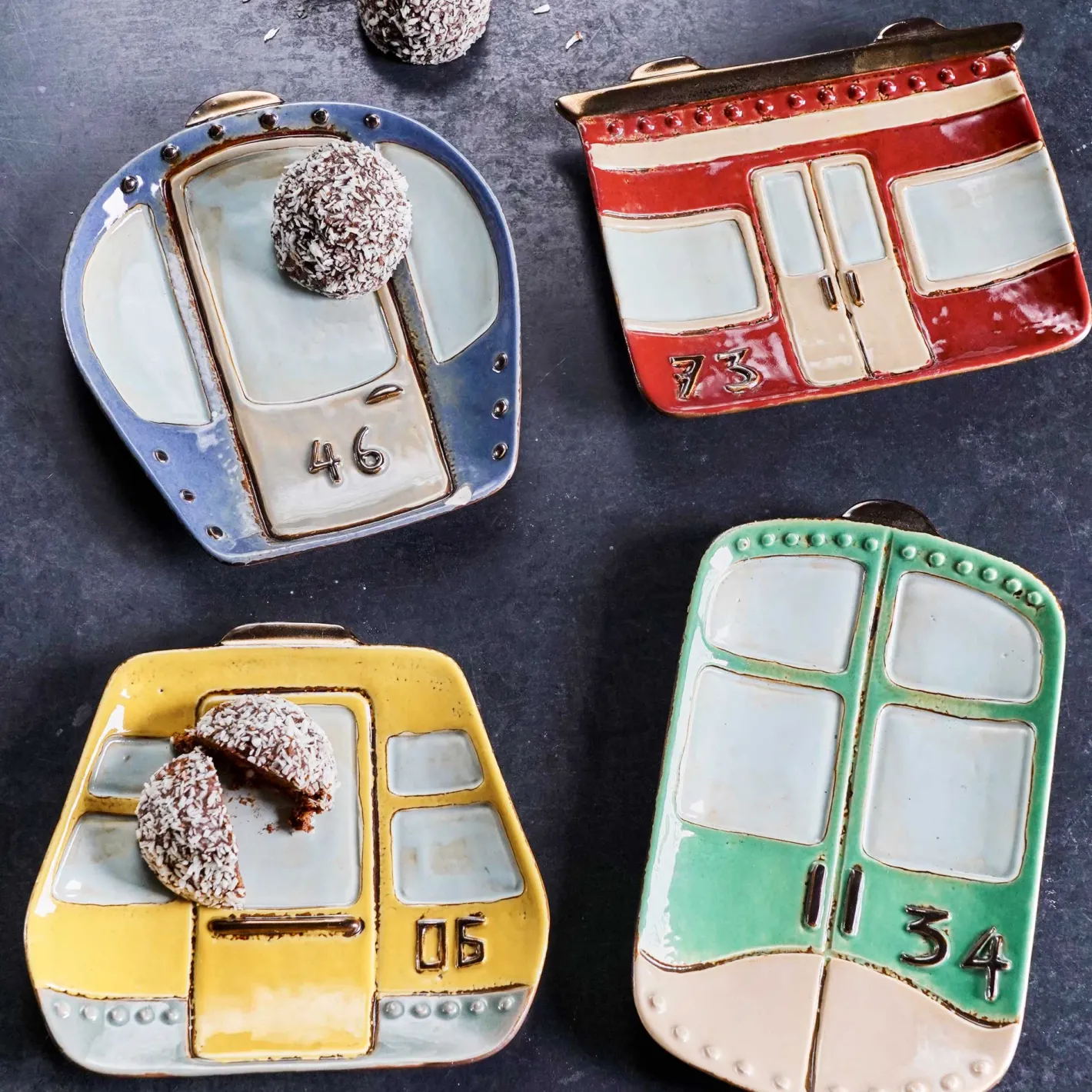 Graham & Green Tableware<Set of Four Cable Car Plates