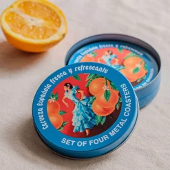 Graham & Green Outdoor Dining|Barware<Set of Four Cerveza Metal Coasters