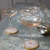 Graham & Green Glassware<Set of Four Gold Rimmed Cocktail Glasses