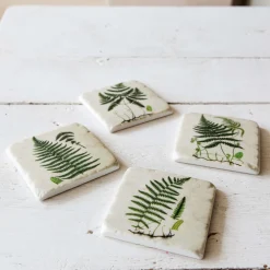 Graham & Green Placemats, Coasters & Trays<Set of Four Green Fern Coasters