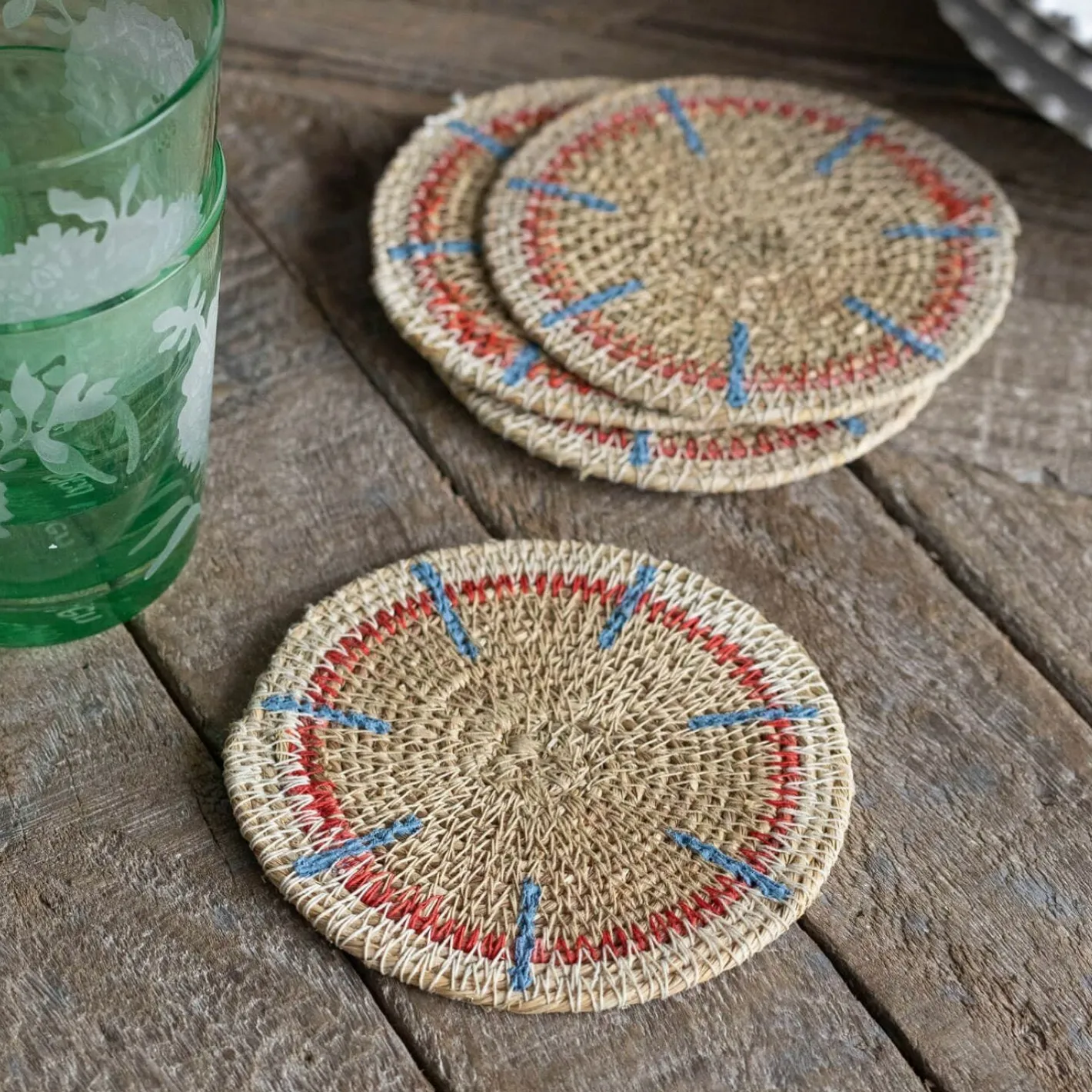 Graham & Green Outdoor Dining|Placemats, Coasters & Trays<Set of Four Miro Orange and Blue Coasters