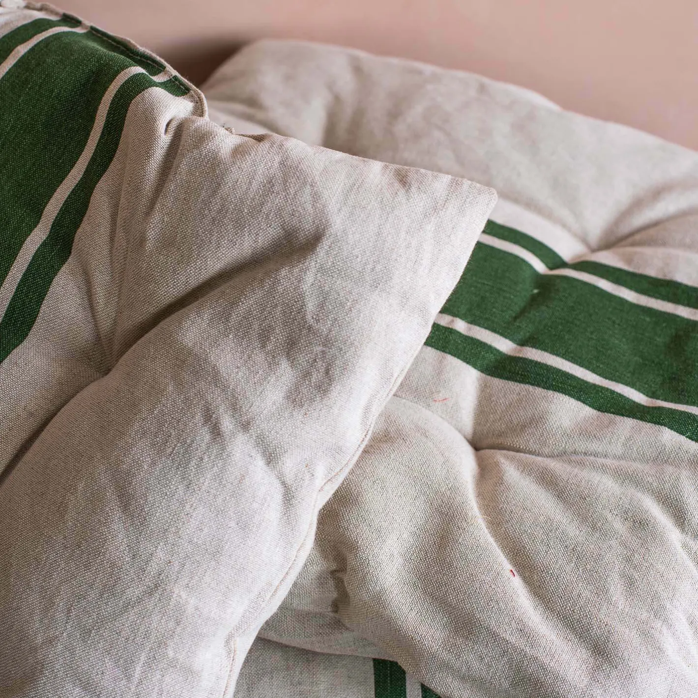 Graham & Green Seat Pads & Bed Rolls|Seat Pads & Bed Rolls<Set of Four Olive Stripe Seat Pads