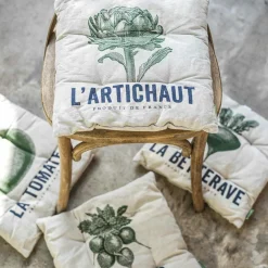 Graham & Green Seat Pads & Bed Rolls|Seat Pads & Bed Rolls<Set of Four Vegetable Print Seat Pads