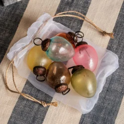 Graham & Green Decorative Accessories<Set of Six Mini Multi-Colour Glass Hanging Decorations