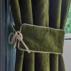 Graham & Green Curtains & Curtain Ties<Set of Two Avocado Velvet Curtain Tie Backs