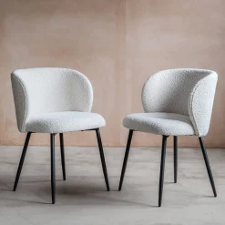 Graham & Green Dining Chairs<Set of Two Benji Boucle Dining Chairs