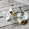 Graham & Green Knobs & Handles<Set of Two Clear Glass and Brass Door Knobs