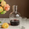 Graham & Green Outdoor Dining|Jugs & Carafes<Set of Two Floral Etched Decanter and Drinking Glass