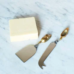 Graham & Green Tableware<Set of Two Gold Mice Cheese Knives