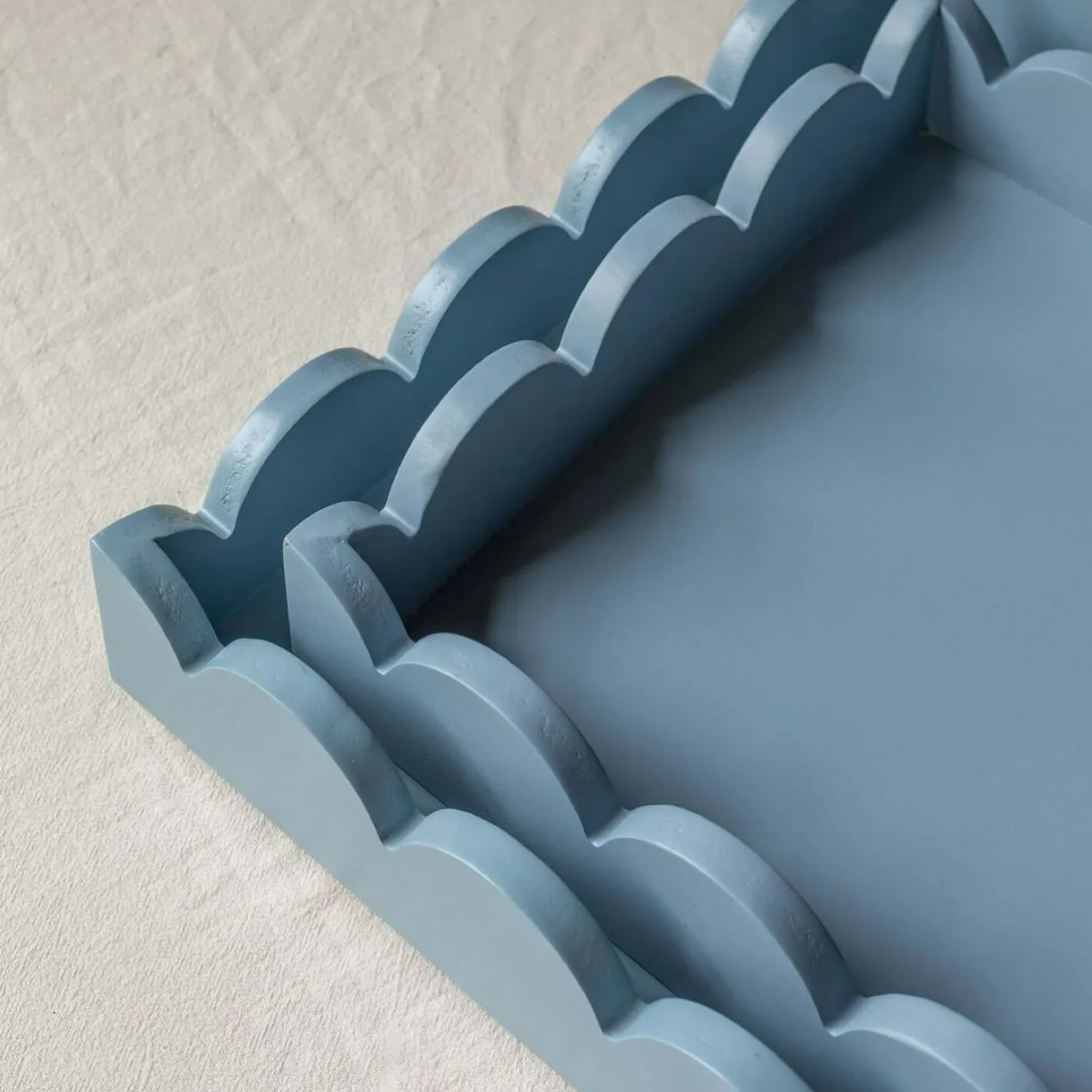 Graham & Green Outdoor Dining|Placemats, Coasters & Trays<Set of Two Grey Scallop Trays