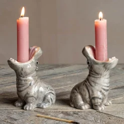 Graham & Green Candle Holders & Candles<Set of Two Hippo Candle Holders