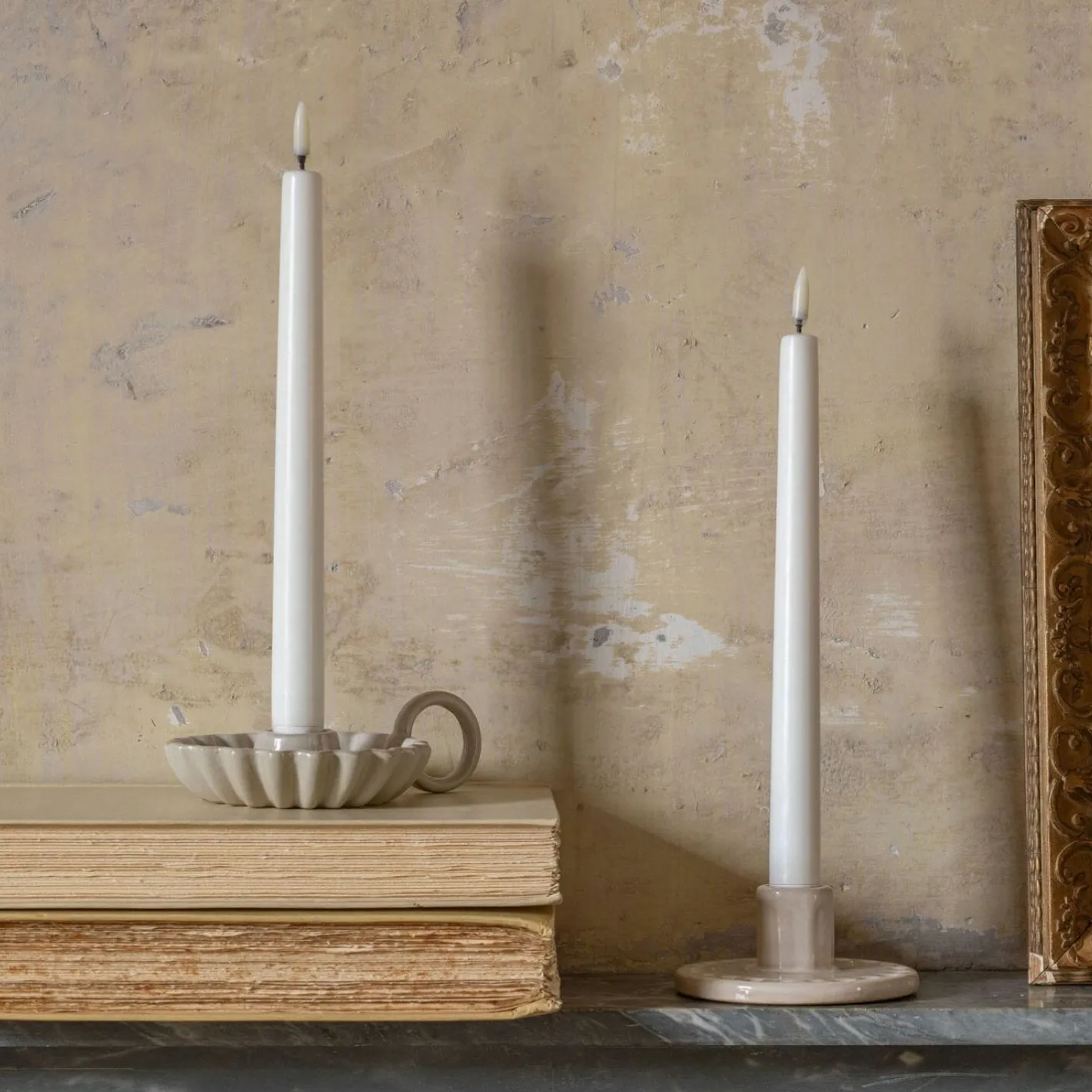 Graham & Green Led Candles|Led Candles<Set of Two LED Taper Candles White