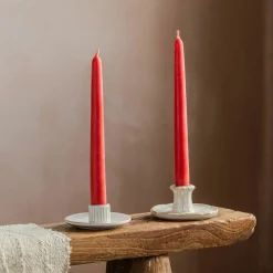 Graham & Green Candle Holders & Candles<Set of Two Rose Pink Beeswax Dinner Candles