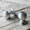 Graham & Green Knobs & Handles<Set of Two Round Chrome Spiral Door Knobs